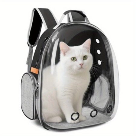 Airline-Approved Cat Carrier Backpack with Transparent Viewing Window - Convertible Backpack/Handheld Pet Travel Carrier, Ventilated ABS Dome & High Quality Oxford Shell, Lightweight (2.4lbs) for Cats, Small Dogs, Vet, Flights, Hiking, Camping - Holds up
