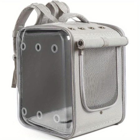 Large Pet Backpack Carrier for Cats & Small Dogs - 17lbs Ventilated Travel Hiking Carrier with Sturdy Mesh Ventilation, Ergonomic Design & Secure Straps, Lightweight Grey Outdoor Carrier for Safe & Comfortable Transport, Pet Carrier Backpack, Secure Zippe
