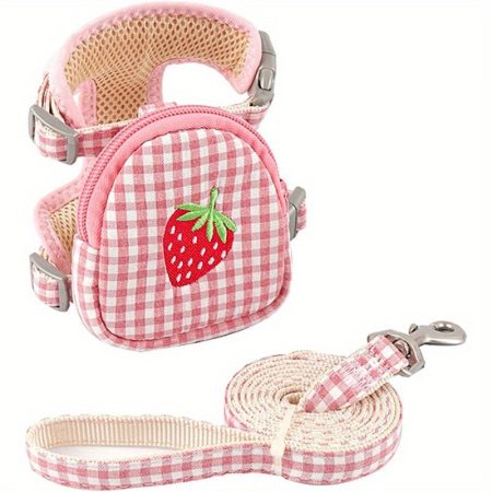 Pet Backpack Harness with Leash for Cats and Small Dogs - Mini Carrier Saddle Bag, Puppy Travel Pack with Training Lead for Outdoor Adventures, Hiking & Walking, Playful Design, Sturdy Construction