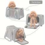 1pc Multi-Purpose Pet Carrier Backpack - Convertible Crossbody Backpack, Travel Case & Handbag - Zipper Closure, Open-Top Design - Lightweight & Sturdy for Cars, Vet Visits, Airplanes - Suitable for Cats, Small Dogs up to XXL - Ideal for Busy Pet Owners O
